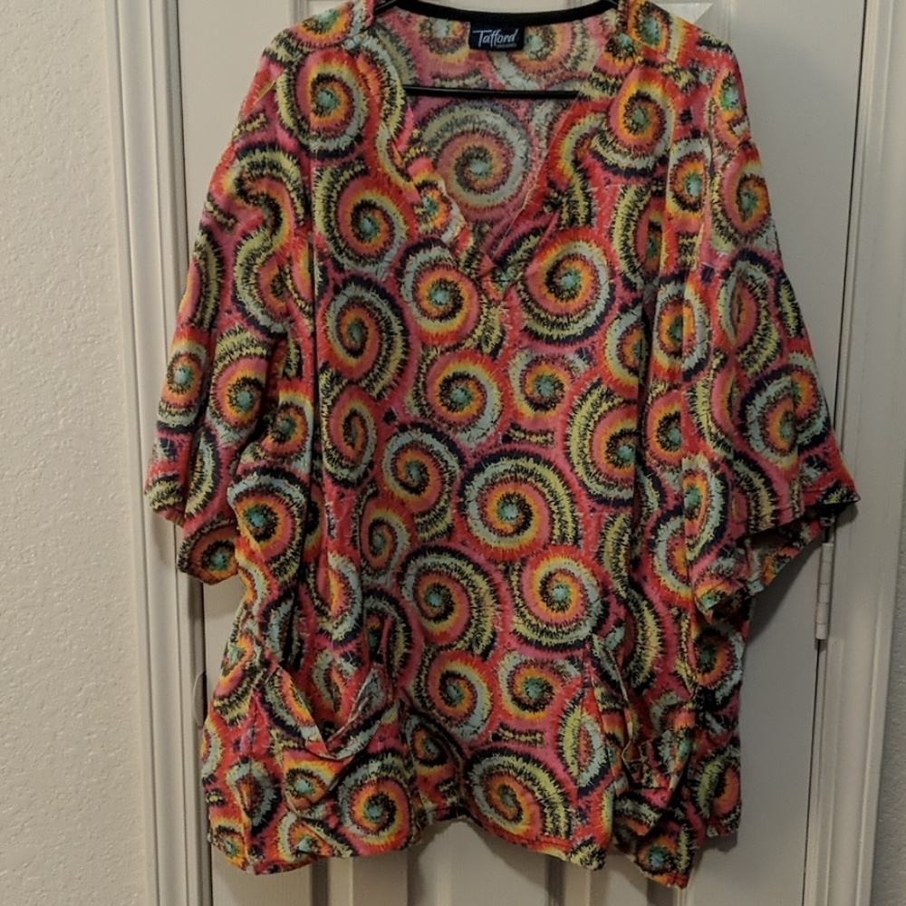 2 Plus Size Tafford Scrub Tops 5X 6X Free Top!